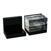 Foto 2D in Kristal Glas - Accessoires - Verlichting - Glazen voet - Hoek standaard - liggend model